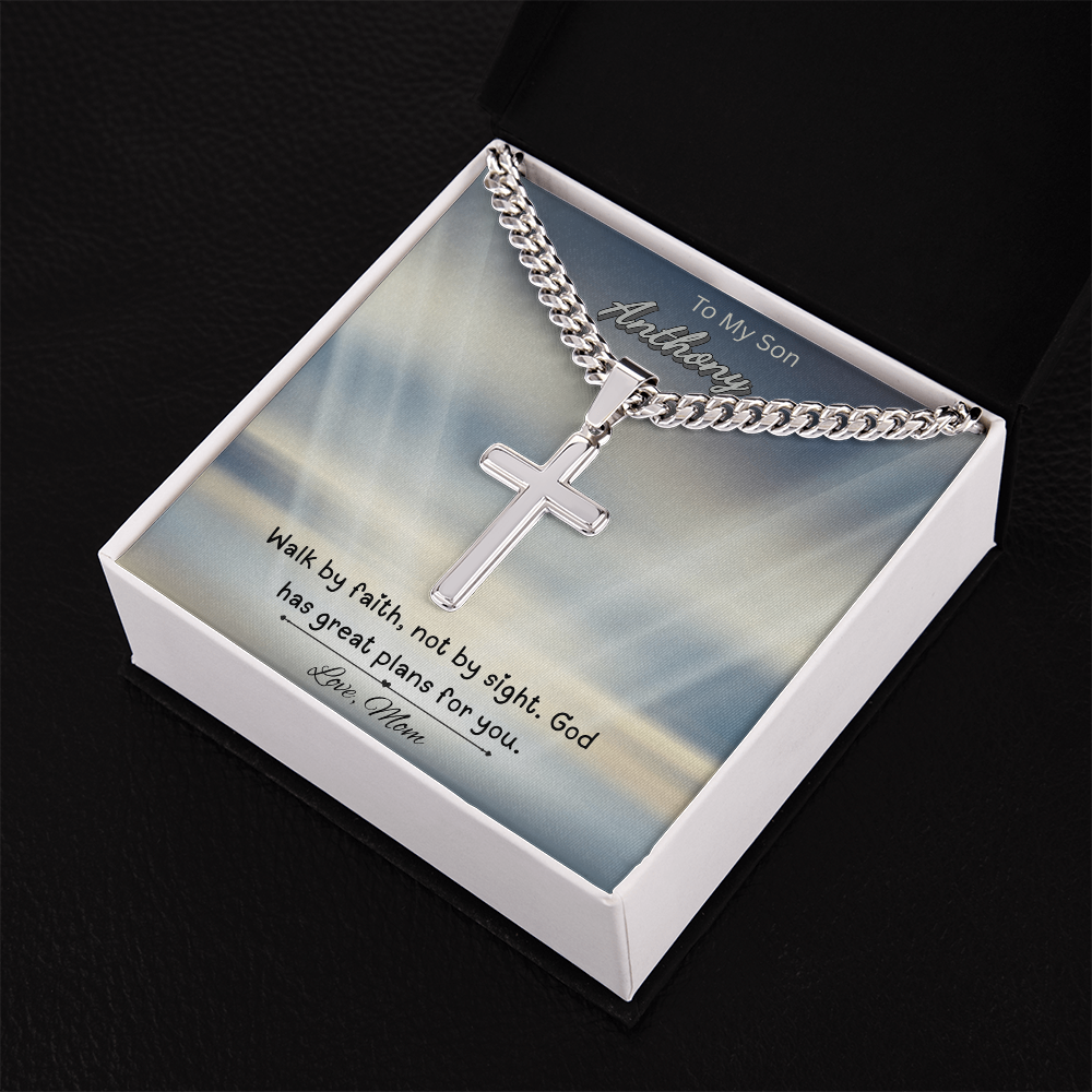 To My Son Cross Necklace