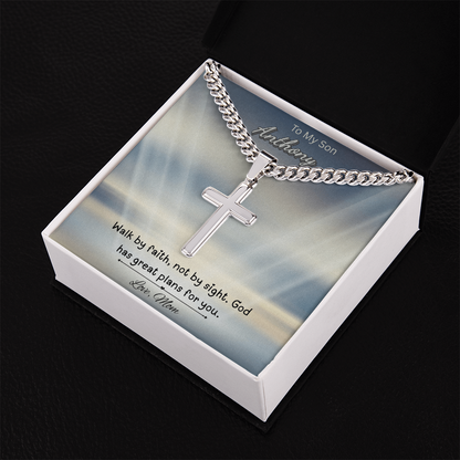 To My Son Cross Necklace