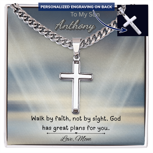 To My Son Cross Necklace