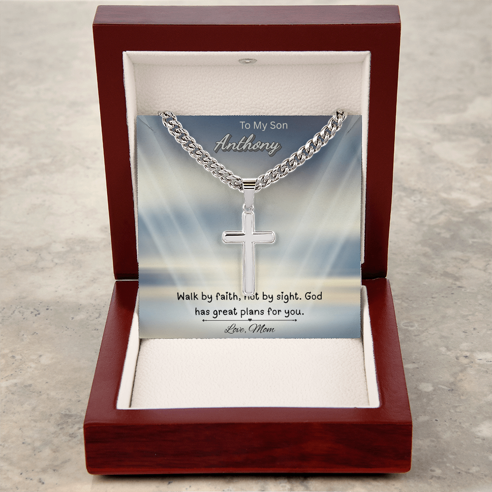 To My Son Cross Necklace