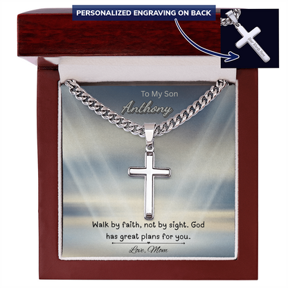 To My Son Cross Necklace