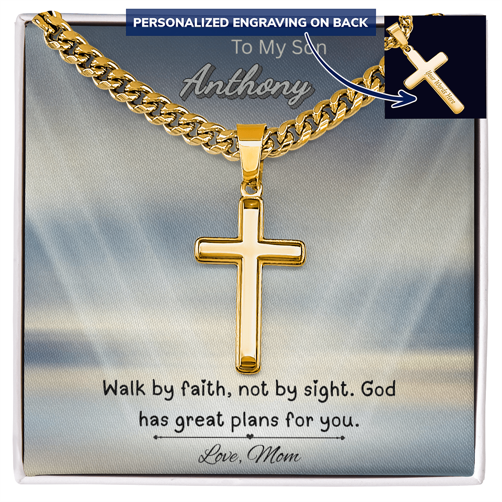 To My Son Cross Necklace