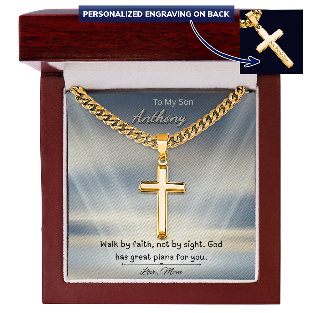 To My Son Cross Necklace