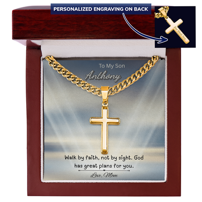 To My Son Cross Necklace