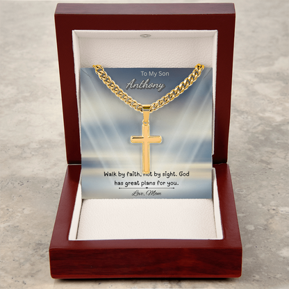 To My Son Cross Necklace